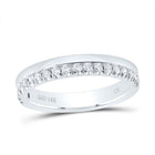 14K White Gold Round Diamond Women's Wedding Band Ring 1/5 Cttw - Splendid Jewellery