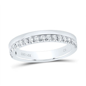 14K White Gold Round Diamond Women's Wedding Band Ring 1/5 Cttw - Splendid Jewellery