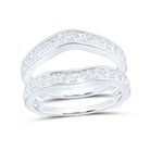 14K White Gold Round Diamond Women's Wedding Bridal Enhancer Band Wrap 1.00 Cttw - Splendid Jewellery