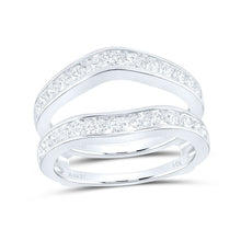 Load image into Gallery viewer, 14K White Gold Round Diamond Women's Wedding Bridal Enhancer Band Wrap 1.00 Cttw - Splendid Jewellery