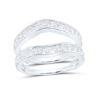14K White Gold Round Diamond Women's Wedding Bridal Enhancer Band Wrap 1.00 Cttw - Splendid Jewellery
