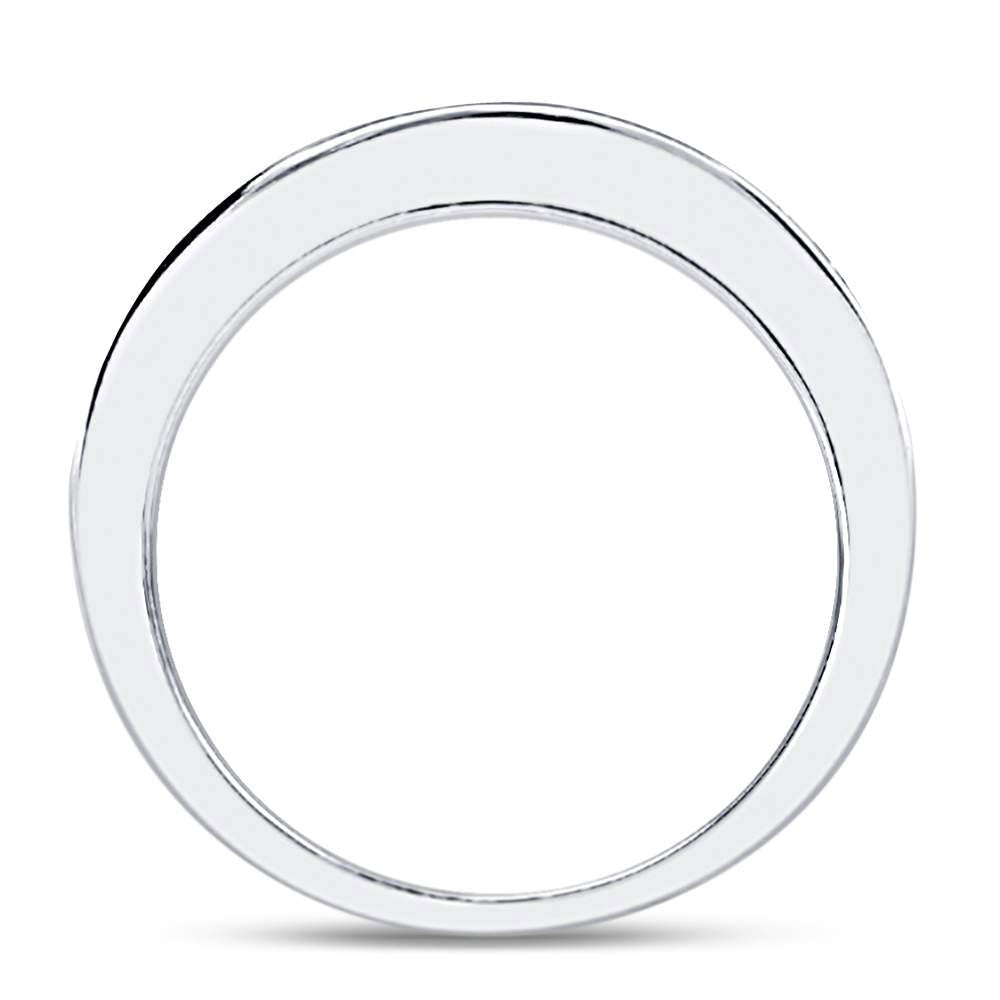14K White Gold Round Diamond Women's Wedding Channel Set Band 1/2 Cttw - Splendid Jewellery