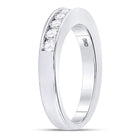 14K White Gold Round Diamond Women's Wedding Channel Set Band 1/2 Cttw - Splendid Jewellery