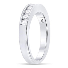 Load image into Gallery viewer, 14K White Gold Round Diamond Women's Wedding Channel Set Band 1/2 Cttw - Splendid Jewellery