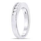 14K White Gold Round Diamond Women's Wedding Channel Set Band 1/2 Cttw - Splendid Jewellery