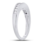 14K White Gold Round Diamond Women's Wedding Channel Set Band 1/4 Cttw - Splendid Jewellery