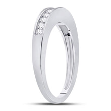 Load image into Gallery viewer, 14K White Gold Round Diamond Women's Wedding Channel Set Band 1/4 Cttw - Splendid Jewellery