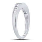 14K White Gold Round Diamond Women's Wedding Channel Set Band 1/4 Cttw - Splendid Jewellery