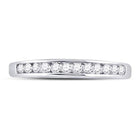 14K White Gold Round Diamond Women's Wedding Channel Set Band 1/4 Cttw - Splendid Jewellery