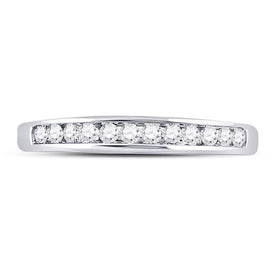 14K White Gold Round Diamond Women's Wedding Channel Set Band 1/4 Cttw - Splendid Jewellery