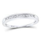 14K White Gold Round Diamond Women's Wedding Channel Set Band 1/4 Cttw - Splendid Jewellery
