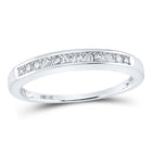 14K White Gold Round Diamond Women's Wedding Channel Set Band 1/4 Cttw - Splendid Jewellery