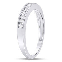 Load image into Gallery viewer, 14K White Gold Round Diamond Women's Wedding Channel Set Band 1/4 Cttw - Splendid Jewellery