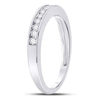 14K White Gold Round Diamond Women's Wedding Channel Set Band 1/4 Cttw - Splendid Jewellery