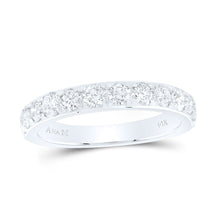 Load image into Gallery viewer, 14K White Gold Round Diamond Women's Wedding Single Row Band 1 Cttw - Splendid Jewellery