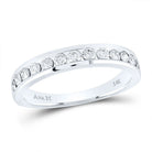 14K White Gold Round Diamond Women's Wedding Single Row Band 1/2 Cttw - Splendid Jewellery
