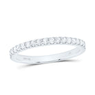 14K White Gold Round Diamond Women's Wedding Single Row Band 1/4 Cttw - Splendid Jewellery