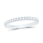 14K White Gold Round Diamond Women's Wedding Single Row Band 1/4 Cttw - Splendid Jewellery