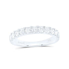 14K White Gold Round Diamond Women's Wedding Single Row Band 3/4 Cttw - Splendid Jewellery