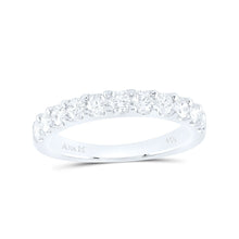 Load image into Gallery viewer, 14K White Gold Round Diamond Women's Wedding Single Row Band 3/4 Cttw - Splendid Jewellery