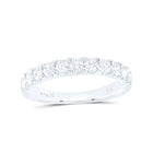 14K White Gold Round Diamond Women's Wedding Single Row Band 3/4 Cttw - Splendid Jewellery