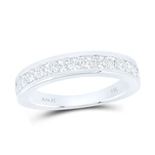Load image into Gallery viewer, 14K White Gold Round Diamond Women's Wedding Single Row Band 3/4 Cttw - Splendid Jewellery