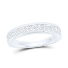 14K White Gold Round Diamond Women's Wedding Single Row Band 3/4 Cttw - Splendid Jewellery