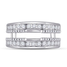 14K White Gold Round Diamond Women's Wrap Ring Guard Enhancer 1 Cttw - Splendid Jewellery