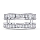 14K White Gold Round Diamond Women's Wrap Ring Guard Enhancer 1 Cttw - Splendid Jewellery