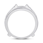 14K White Gold Round Diamond Women's Wrap Ring Guard Enhancer 1 Cttw - Splendid Jewellery