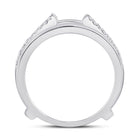 14K White Gold Round Diamond Women's Wrap Ring Guard Enhancer 1 Cttw - Splendid Jewellery