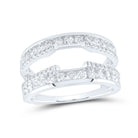 14K White Gold Round Diamond Women's Wrap Ring Guard Enhancer 1 Cttw - Splendid Jewellery