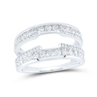 14K White Gold Round Diamond Women's Wrap Ring Guard Enhancer 1 Cttw - Splendid Jewellery
