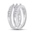 14K White Gold Round Diamond Women's Wrap Ring Guard Enhancer 1 Cttw - Splendid Jewellery