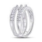 14K White Gold Round Diamond Women's Wrap Ring Guard Enhancer 1 Cttw - Splendid Jewellery
