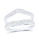 14K White Gold Round Diamond Women's Wrap Ring Guard Enhancer 1 Cttw - Splendid Jewellery
