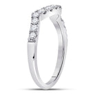 14K White Gold Round Diamond Women's Wrap Ring Guard Enhancer 1/2 Cttw - Splendid Jewellery