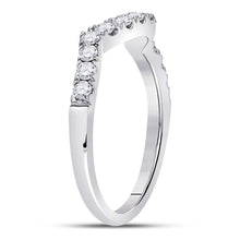 Load image into Gallery viewer, 14K White Gold Round Diamond Women's Wrap Ring Guard Enhancer 1/2 Cttw - Splendid Jewellery