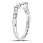 14K White Gold Round Diamond Women's Wrap Ring Guard Enhancer 1/2 Cttw - Splendid Jewellery