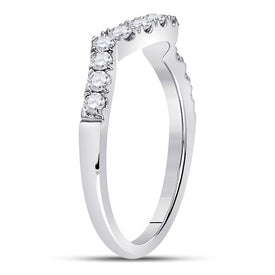14K White Gold Round Diamond Women's Wrap Ring Guard Enhancer 1/2 Cttw - Splendid Jewellery