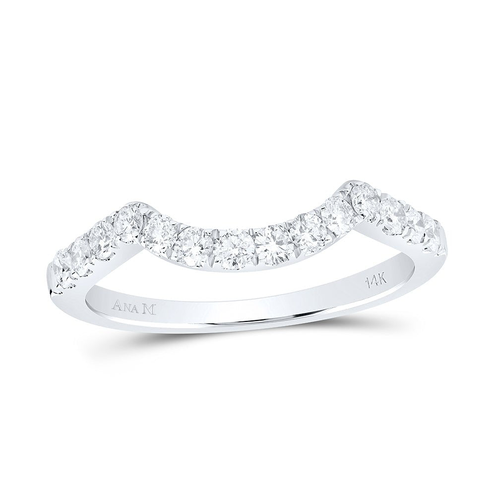 14K White Gold Round Diamond Women's Wrap Ring Guard Enhancer 1/2 Cttw - Splendid Jewellery