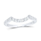 14K White Gold Round Diamond Women's Wrap Ring Guard Enhancer 1/2 Cttw - Splendid Jewellery