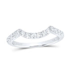 14K White Gold Round Diamond Women's Wrap Ring Guard Enhancer 1/2 Cttw - Splendid Jewellery