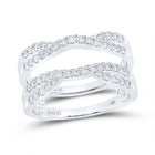 14K White Gold Round Diamond Women's Wrap Ring Guard Enhancer 1/2 Cttw - Splendid Jewellery