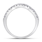 14K White Gold Round Diamond Women's Wrap Ring Guard Enhancer 1/2 Cttw - Splendid Jewellery
