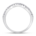 14K White Gold Round Diamond Women's Wrap Ring Guard Enhancer 1/2 Cttw - Splendid Jewellery