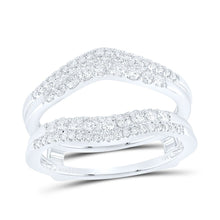 Load image into Gallery viewer, 14K White Gold Round Diamond Women's Wrap Ring Guard Enhancer 1/2 Cttw - Splendid Jewellery