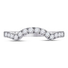 14K White Gold Round Diamond Women's Wrap Ring Guard Enhancer 1/2 Cttw - Splendid Jewellery