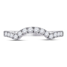 Load image into Gallery viewer, 14K White Gold Round Diamond Women's Wrap Ring Guard Enhancer 1/2 Cttw - Splendid Jewellery