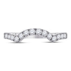 14K White Gold Round Diamond Women's Wrap Ring Guard Enhancer 1/2 Cttw - Splendid Jewellery